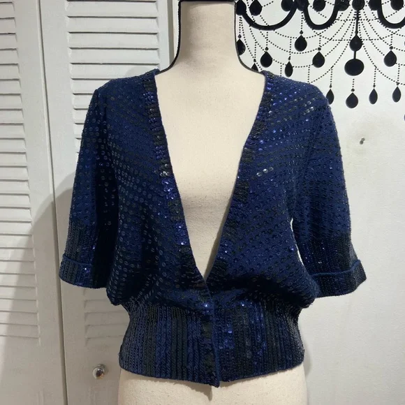 ASO SERENA VAN DER WOODSEN SEQUIN CARDIGAN - LARGE - Picture 3 of 4